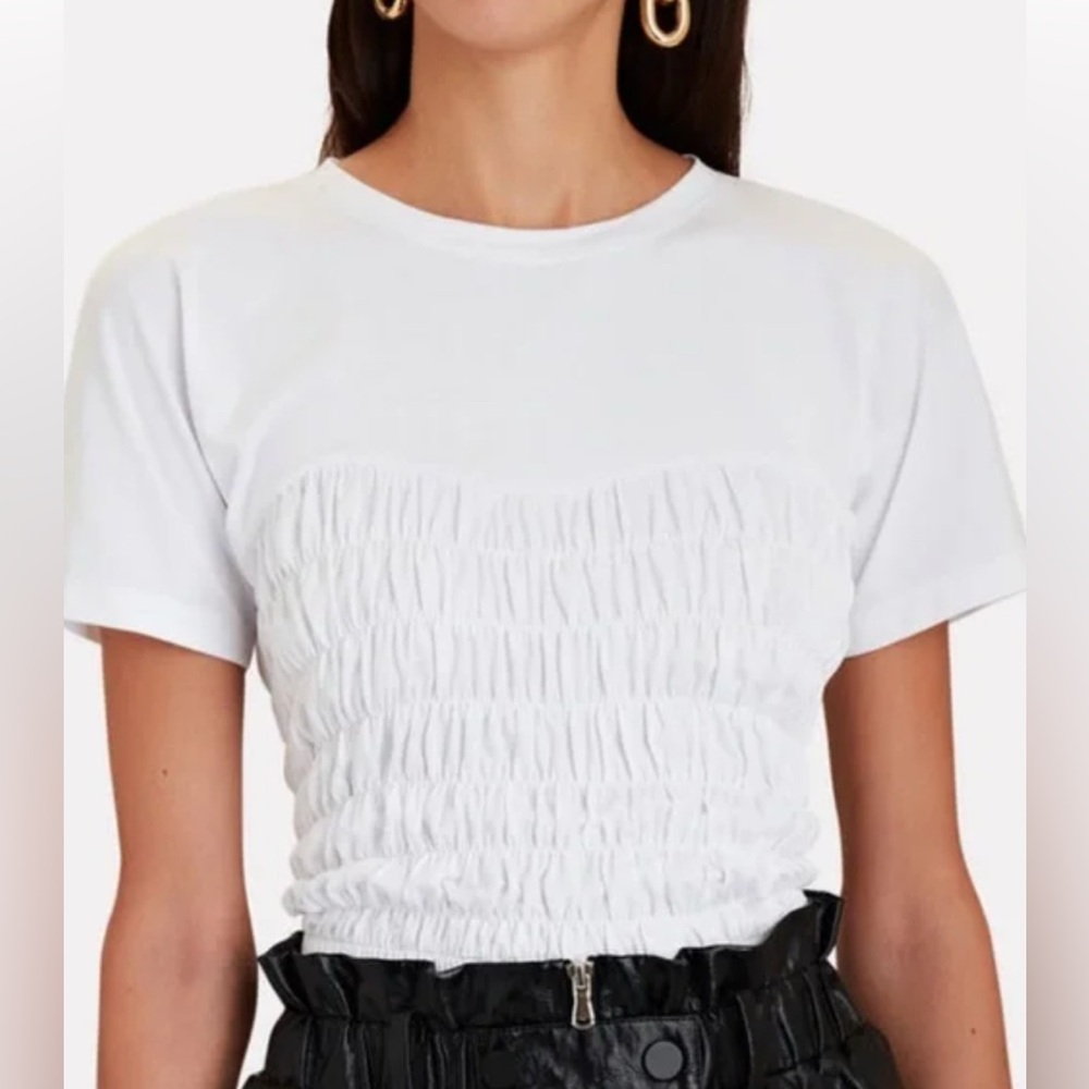 Intermix White Ruched Women's Top